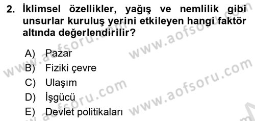 Spor Tesis İşletmesi ve Saha Malzeme Bilgisi Dersi Ara Sınavı Deneme Sınav Soruları 2. Soru