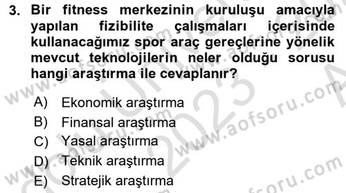 Spor Tesis İşletmesi ve Saha Malzeme Bilgisi Dersi 2023 - 2024 Yılı (Vize) Ara Sınav Soruları 3. Soru