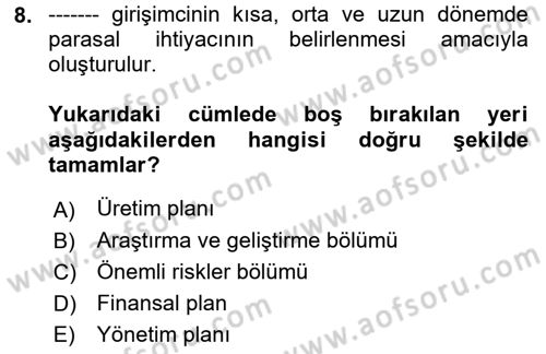 Spor Tesis İşletmesi ve Saha Malzeme Bilgisi Dersi 2023 - 2024 Yılı (Vize) Ara Sınav Soruları 8. Soru