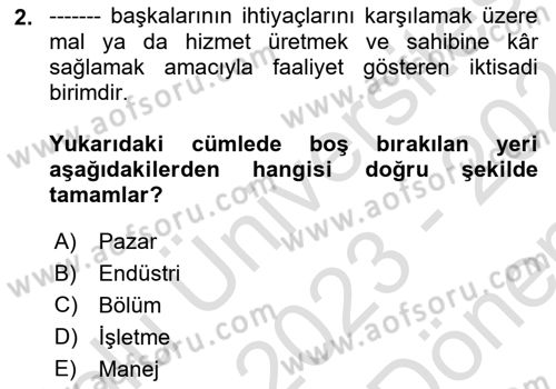 Spor Tesis İşletmesi ve Saha Malzeme Bilgisi Dersi 2023 - 2024 Yılı (Final) Dönem Sonu Sınav Soruları 2. Soru