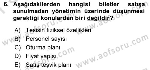 Spor Tesis İşletmesi ve Saha Malzeme Bilgisi Dersi 2023 - 2024 Yılı (Final) Dönem Sonu Sınav Soruları 6. Soru