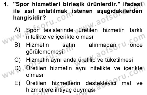 Spor Tesis İşletmesi ve Saha Malzeme Bilgisi Dersi 2023 - 2024 Yılı Yaz Okulu Sınav Soruları 1. Soru