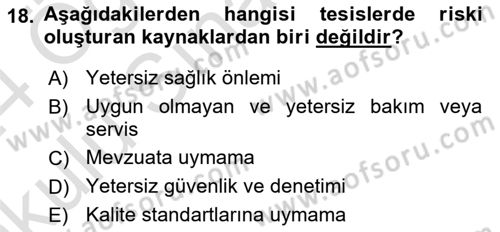 Spor Tesis İşletmesi ve Saha Malzeme Bilgisi Dersi 2023 - 2024 Yılı Yaz Okulu Sınav Soruları 18. Soru