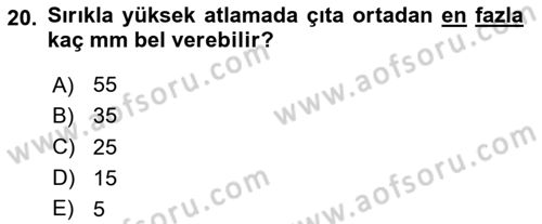 Spor Tesis İşletmesi ve Saha Malzeme Bilgisi Dersi 2023 - 2024 Yılı Yaz Okulu Sınav Soruları 20. Soru