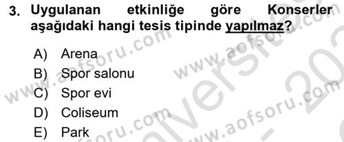 Spor Tesis İşletmesi ve Saha Malzeme Bilgisi Dersi 2023 - 2024 Yılı Yaz Okulu Sınav Soruları 3. Soru