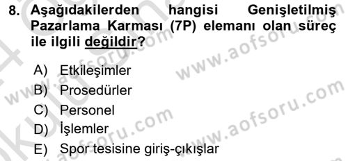 Spor Tesis İşletmesi ve Saha Malzeme Bilgisi Dersi 2023 - 2024 Yılı Yaz Okulu Sınav Soruları 8. Soru