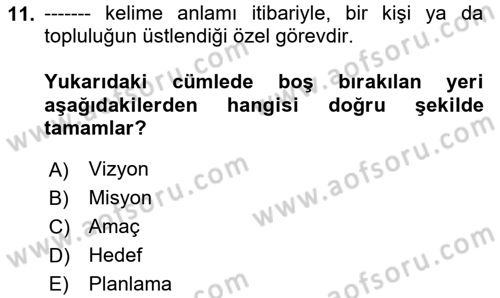 Spor Tesis İşletmesi ve Saha Malzeme Bilgisi Dersi Ara Sınavı Deneme Sınav Soruları 11. Soru