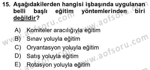 Spor Tesis İşletmesi ve Saha Malzeme Bilgisi Dersi Ara Sınavı Deneme Sınav Soruları 15. Soru