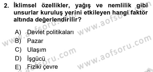 Spor Tesis İşletmesi ve Saha Malzeme Bilgisi Dersi Ara Sınavı Deneme Sınav Soruları 2. Soru