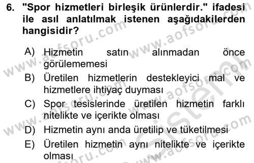 Spor Tesis İşletmesi ve Saha Malzeme Bilgisi Dersi 2024 - 2025 Yılı (Vize) Ara Sınav Soruları 6. Soru