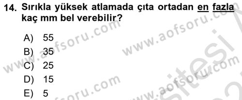 Spor Tesis İşletmesi ve Saha Malzeme Bilgisi Dersi 2024 - 2025 Yılı (Final) Dönem Sonu Sınav Soruları 14. Soru