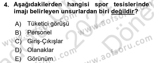 Spor Tesis İşletmesi ve Saha Malzeme Bilgisi Dersi 2024 - 2025 Yılı (Final) Dönem Sonu Sınav Soruları 4. Soru