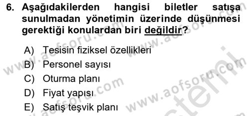 Spor Tesis İşletmesi ve Saha Malzeme Bilgisi Dersi 2024 - 2025 Yılı (Final) Dönem Sonu Sınav Soruları 6. Soru
