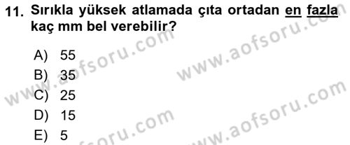 Spor Tesisi İşletmeciliği ve Saha Malzeme Bilgisi Dersi 2022 - 2023 Yılı (Final) Dönem Sonu Sınavı 11. Soru