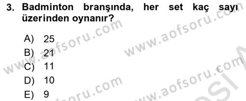 Spor Tesisi İşletmeciliği ve Saha Malzeme Bilgisi Dersi 2022 - 2023 Yılı (Final) Dönem Sonu Sınavı 3. Soru