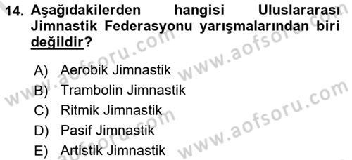 Spor Tesisi İşletmeciliği ve Saha Malzeme Bilgisi Dersi 2023 - 2024 Yılı (Final) Dönem Sonu Sınavı 14. Soru