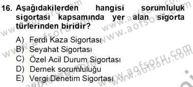 Sporda Risk Yönetimi Dersi 2012 - 2013 Yılı (Final) Dönem Sonu Sınav Soruları 16. Soru