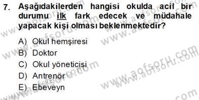 Sporda Risk Yönetimi Dersi 2013 - 2014 Yılı (Final) Dönem Sonu Sınav Soruları 7. Soru