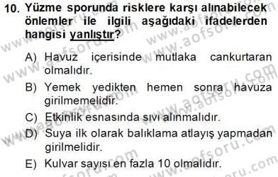 Sporda Risk Yönetimi Dersi 2014 - 2015 Yılı (Final) Dönem Sonu Sınav Soruları 10. Soru
