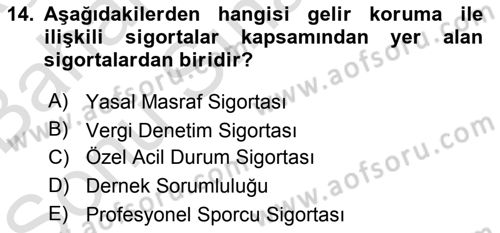 Sporda Risk Yönetimi Dersi 2015 - 2016 Yılı (Final) Dönem Sonu Sınav Soruları 14. Soru