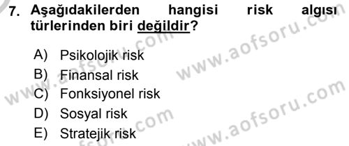 Sporda Risk Yönetimi Dersi 2016 - 2017 Yılı 3 Ders Sınav Soruları 7. Soru