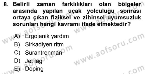 Sporda Risk Yönetimi Dersi 2016 - 2017 Yılı 3 Ders Sınav Soruları 8. Soru