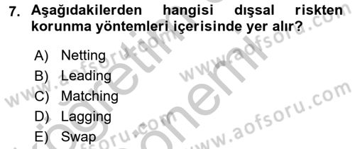 Sporda Risk Yönetimi Dersi 2016 - 2017 Yılı (Vize) Ara Sınav Soruları 7. Soru