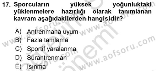 Sporda Risk Yönetimi Dersi 2016 - 2017 Yılı (Final) Dönem Sonu Sınav Soruları 17. Soru