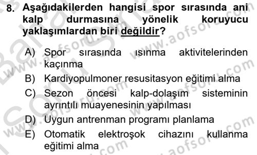 Sporda Risk Yönetimi Dersi 2016 - 2017 Yılı (Final) Dönem Sonu Sınav Soruları 8. Soru