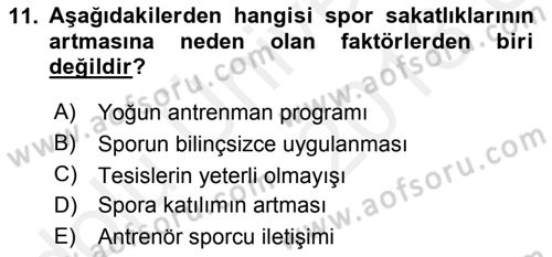 Sporda Risk Yönetimi Dersi 2017 - 2018 Yılı 3 Ders Sınav Soruları 11. Soru