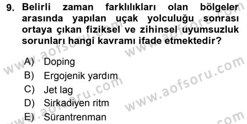 Sporda Risk Yönetimi Dersi 2017 - 2018 Yılı 3 Ders Sınav Soruları 9. Soru
