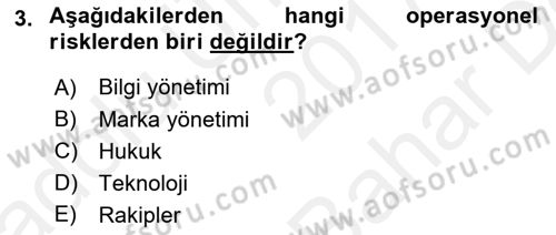 Sporda Risk Yönetimi Dersi 2017 - 2018 Yılı (Vize) Ara Sınav Soruları 3. Soru