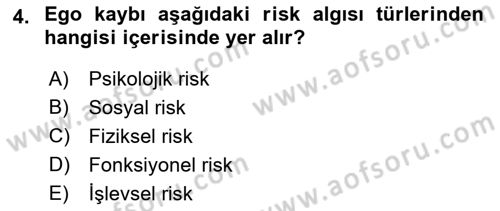 Sporda Risk Yönetimi Dersi 2017 - 2018 Yılı (Vize) Ara Sınav Soruları 4. Soru