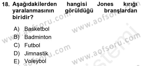 Sporda Risk Yönetimi Dersi 2017 - 2018 Yılı (Final) Dönem Sonu Sınav Soruları 18. Soru