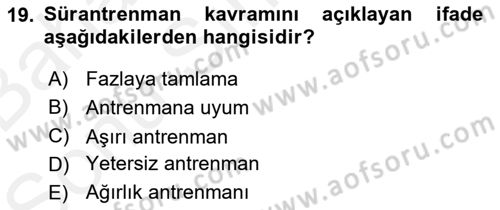 Sporda Risk Yönetimi Dersi 2017 - 2018 Yılı (Final) Dönem Sonu Sınav Soruları 19. Soru