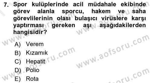 Sporda Risk Yönetimi Dersi 2017 - 2018 Yılı (Final) Dönem Sonu Sınav Soruları 7. Soru