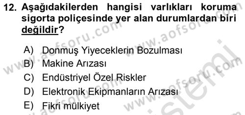 Sporda Risk Yönetimi Dersi 2018 - 2019 Yılı 3 Ders Sınav Soruları 12. Soru