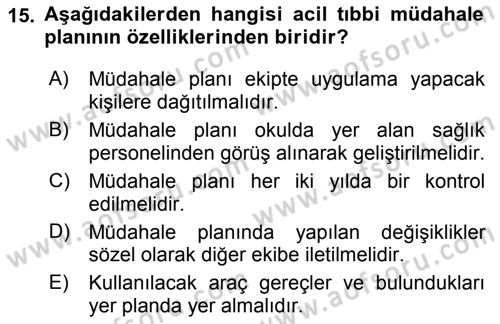 Sporda Risk Yönetimi Dersi 2018 - 2019 Yılı 3 Ders Sınav Soruları 15. Soru