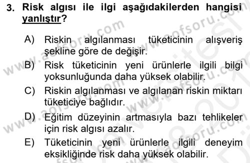 Sporda Risk Yönetimi Dersi 2018 - 2019 Yılı (Vize) Ara Sınav Soruları 3. Soru