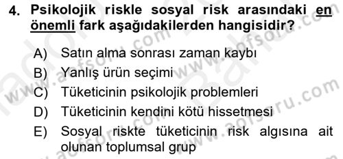 Sporda Risk Yönetimi Dersi 2018 - 2019 Yılı (Vize) Ara Sınav Soruları 4. Soru