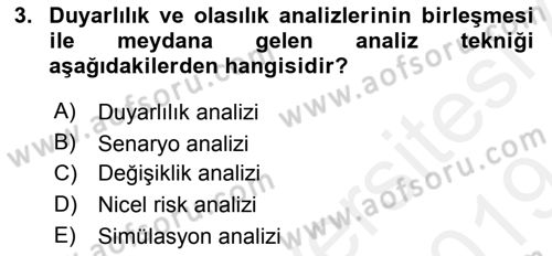 Sporda Risk Yönetimi Dersi 2018 - 2019 Yılı (Final) Dönem Sonu Sınav Soruları 3. Soru