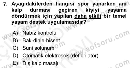 Sporda Risk Yönetimi Dersi 2018 - 2019 Yılı (Final) Dönem Sonu Sınav Soruları 7. Soru