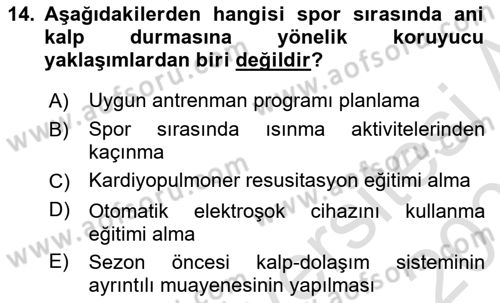 Sporda Risk Yönetimi Dersi 2020 - 2021 Yılı Yaz Okulu Sınav Soruları 14. Soru