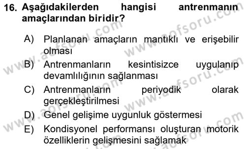 Sporda Risk Yönetimi Dersi 2020 - 2021 Yılı Yaz Okulu Sınav Soruları 16. Soru