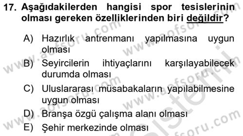 Sporda Risk Yönetimi Dersi 2020 - 2021 Yılı Yaz Okulu Sınav Soruları 17. Soru