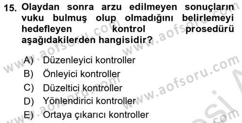 Sporda Risk Yönetimi Dersi 2021 - 2022 Yılı (Vize) Ara Sınav Soruları 15. Soru