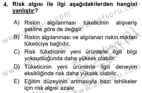 Sporda Risk Yönetimi Dersi 2021 - 2022 Yılı (Vize) Ara Sınav Soruları 4. Soru