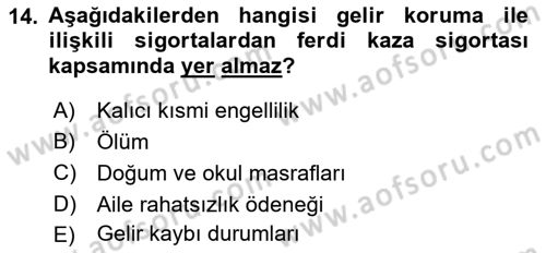 Sporda Risk Yönetimi Dersi 2021 - 2022 Yılı (Final) Dönem Sonu Sınav Soruları 14. Soru