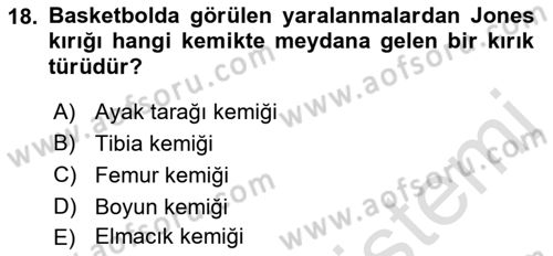 Sporda Risk Yönetimi Dersi 2021 - 2022 Yılı Yaz Okulu Sınav Soruları 18. Soru