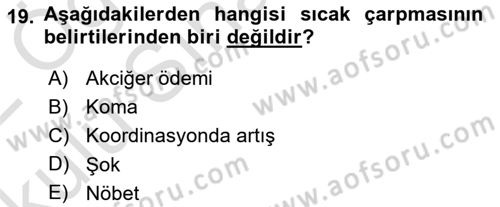 Sporda Risk Yönetimi Dersi 2021 - 2022 Yılı Yaz Okulu Sınav Soruları 19. Soru